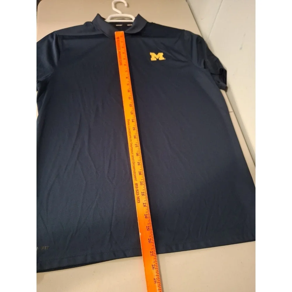Nike Golf Dri-Fit Michigan Wolverines Large Blue Polo Shirt